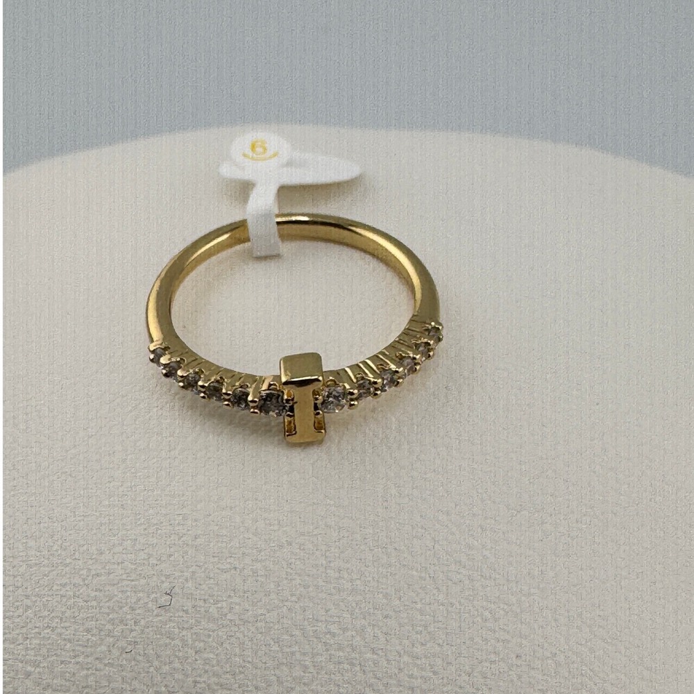 Gold Tone‎ Crystal Initial I Ring Size 6 Personalized Fashion Jewelry